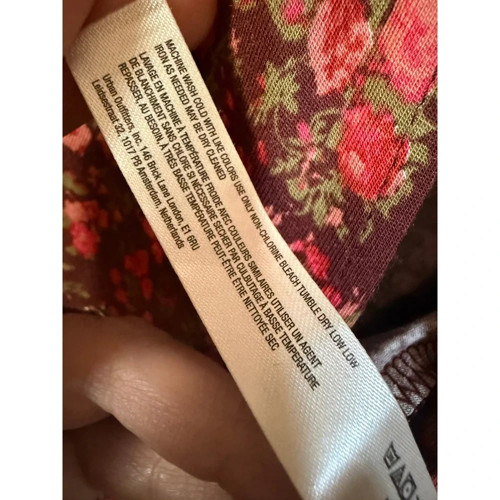 Intimately Free People Bodysuit‎ Medium Burgundy Floral Romantic Whimsical Indie